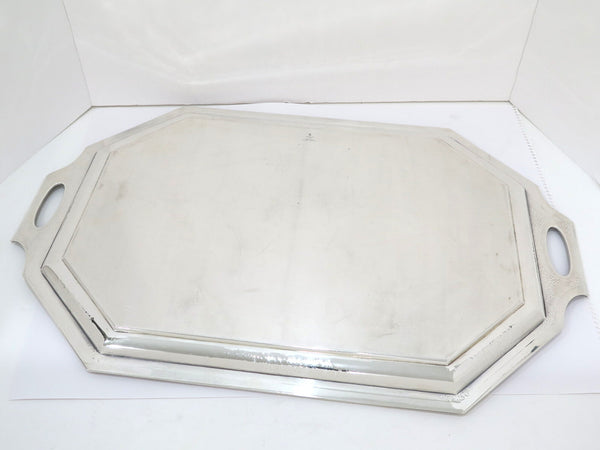 26 in - Sterling Silver Durgin Antique Floral Octagonal Tray