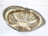 13.5" Sterling Silver Gilt Inside Adolf Sper Antique Russian 1836 Foliate Basket