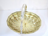 12" Sterling Silver Gilt Top Sazikov Antique Russian 1873 Foliate-Shaped Basket