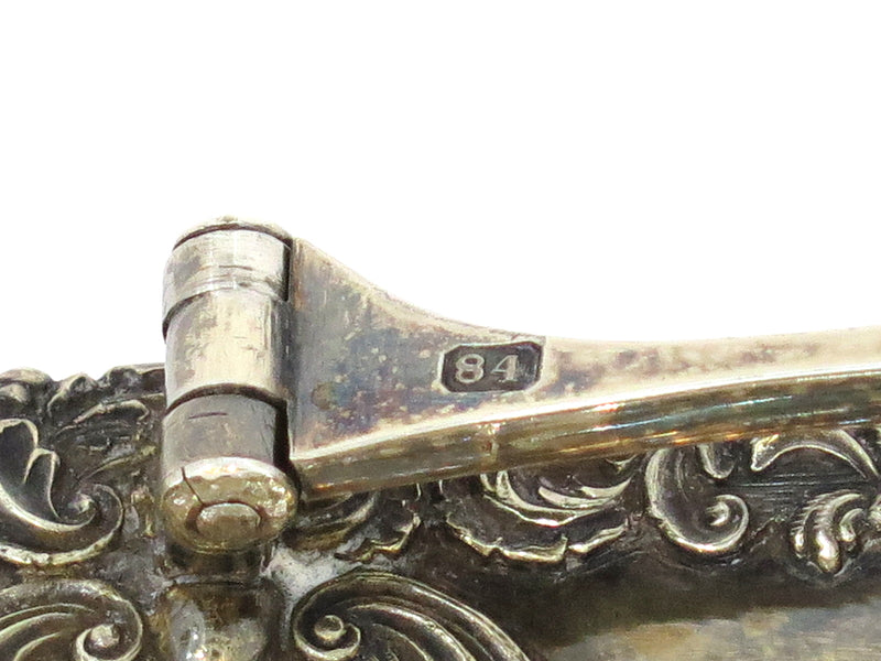 13.5" Sterling Silver Gilt Inside Adolf Sper Antique Russian 1836 Foliate Basket