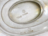 12.5" Sterling Silver Gilt Inside Gubkin Antique Russian 1857 Folk Motif Basket