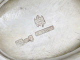 12.5" Sterling Silver Gilt Inside Gubkin Antique Russian 1857 Folk Motif Basket