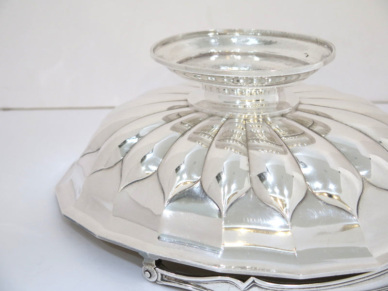12" Sterling Silver Gilt Top Sazikov Antique Russian 1873 Foliate-Shaped Basket