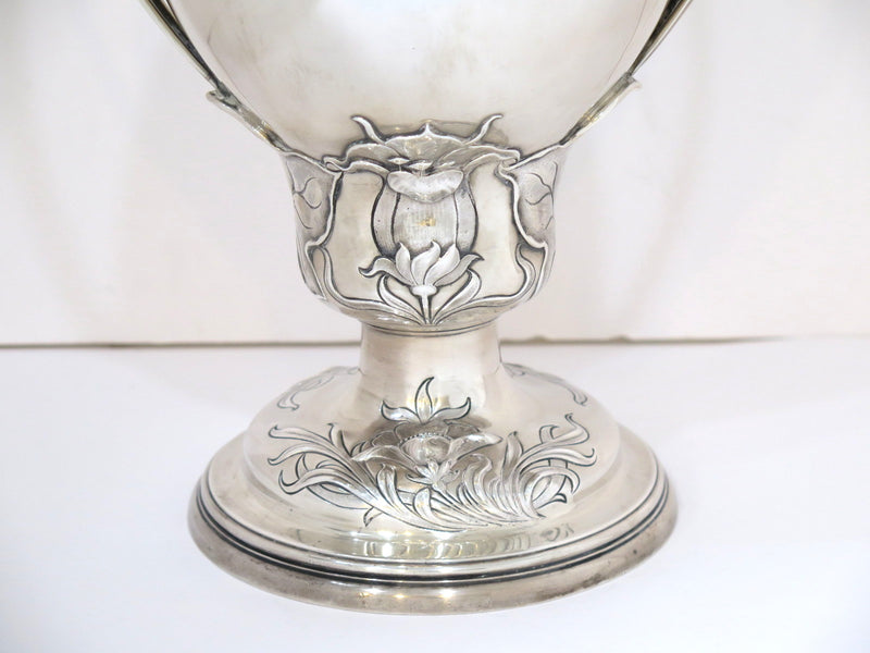 18 in - Sterling Silver Gorham Antique Daffodil Motif Fancy Vase