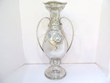 18 in - Sterling Silver Gorham Antique Daffodil Motif Fancy Vase
