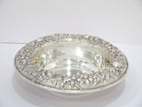 Pair of 9.5" Sterling Silver S. Kirk & Son Antique Floral Repousse Serving Bowls