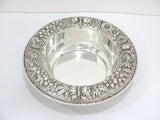 Pair of 9.5" Sterling Silver S. Kirk & Son Antique Floral Repousse Serving Bowls