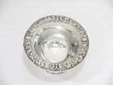 Pair of 5 in Sterling Silver Kirk & Son Antique Floral Repousse Candy Nut Dishes