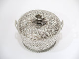 5 in - 916 Silver S. Kirk & Son Antique 1890-1896 Floral Repousse Butter Dish