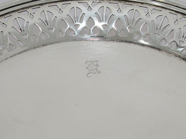 9.5 in Sterling Silver Tiffany & Co. Antique Art Deco Footed Round Serving Plate