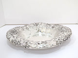 15 in - Sterling Silver Gorham Antique Floral Repousse Oval Serving Bowl