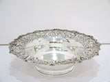 11.5" Sterling Silver S. Kirk & Son Antique Floral Repousse Footed Serving Bowl