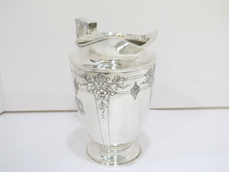 8.75 in - Sterling Silver International Sterling Antique Floral Pitcher