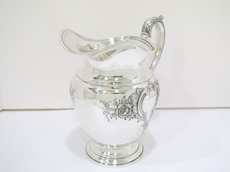 9.25 in - Sterling Silver International Sterling Antique Floral Pitcher