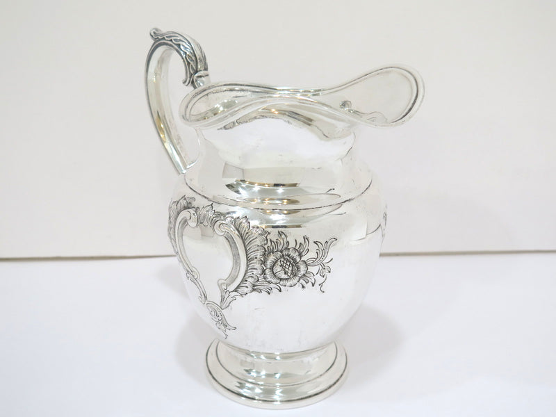 9.25 in - Sterling Silver International Sterling Antique Floral Pitcher