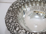 10.5" Sterling Silver A. G. Schultz Antique Floral Repousse Footed Serving Bowl