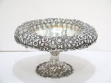 10.5" Sterling Silver A. G. Schultz Antique Floral Repousse Footed Serving Bowl