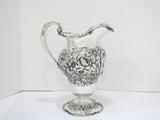 11 5/8 in - Sterling Silver Mauser Antique Floral Repousse Pitcher