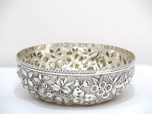 7.5 in - Sterling Silver Jacobi & Co. Antique Floral Repousse Serving Bowl