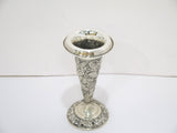 7.75 in - Sterling Silver Jenkins & Jenkins Antique Floral Repousse Vase