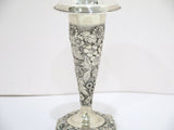 7.75 in - Sterling Silver Jenkins & Jenkins Antique Floral Repousse Vase