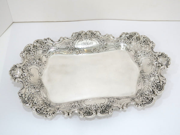 17.25 in - Sterling Silver Theodore B. Starr Antique Floral Scroll Platter