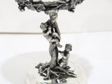 5.5" Sterling Silver Vintage Italian Cherubs On Grapevine Footed Candy Nut Dish