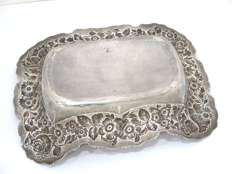 13.25 in - Sterling Silver Stieff Antique 1904-1909 Floral Repousse Serving Bowl