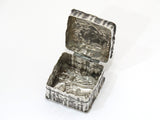 2 in - European Silver Antique Continental Country Life Scenes Pill Box