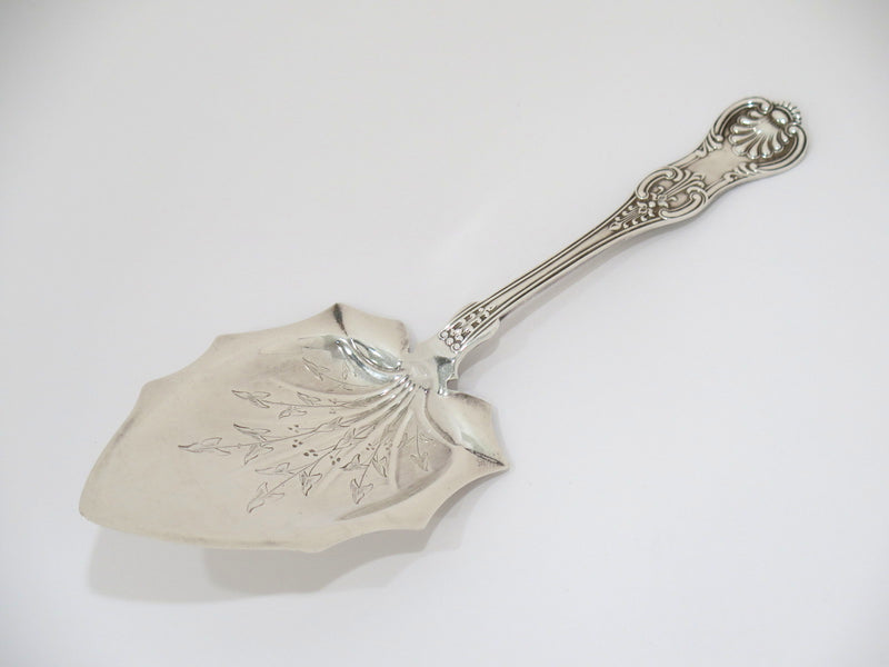 10 in - Sterling Silver J. E. Caldwell Antique Floral Leaf-Shaped Server