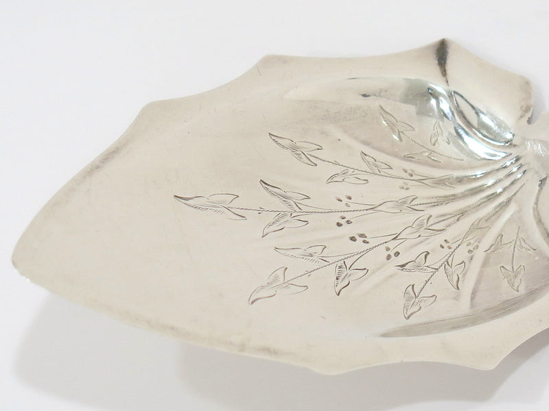 10 in - Sterling Silver J. E. Caldwell Antique Floral Leaf-Shaped Server