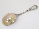 7.25 in - Sterling Silver Durgin Antique Floral Motif Serving Spoon