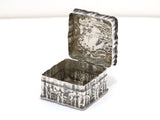 2 in - European Silver Antique Continental Country Life Scenes Pill Box