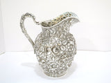 9 in - Sterling Silver Jenkins & Jenkins Antique Floral Repousse Pitcher