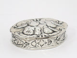 2 7/8 in - Sterling Silver Antique English 1900 Cupids Oval Snuff Box