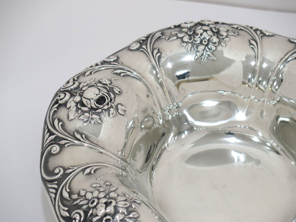 9.75 in - Sterling Silver Gorham Antique Floral Serving Bowl