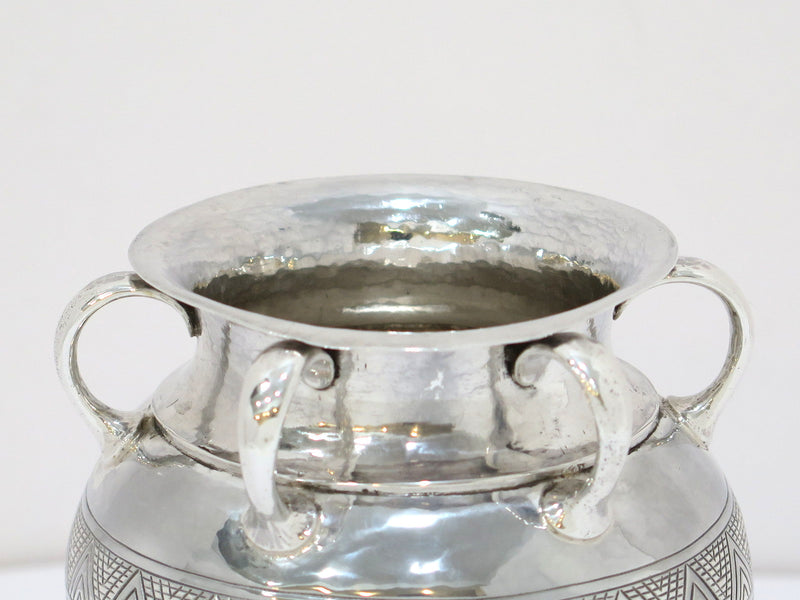 4.5" Sterling Silver F. Walter Lawrence Antique Triangular Pattern 6 Handles Pot