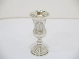 Pair of 3.75 in - 84 Silver Antique Russian c. 1882 Floral Vodka Shot Goblets