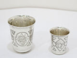 Set of 2 - Russian 84 Silver Antique Vodka Shot Cups