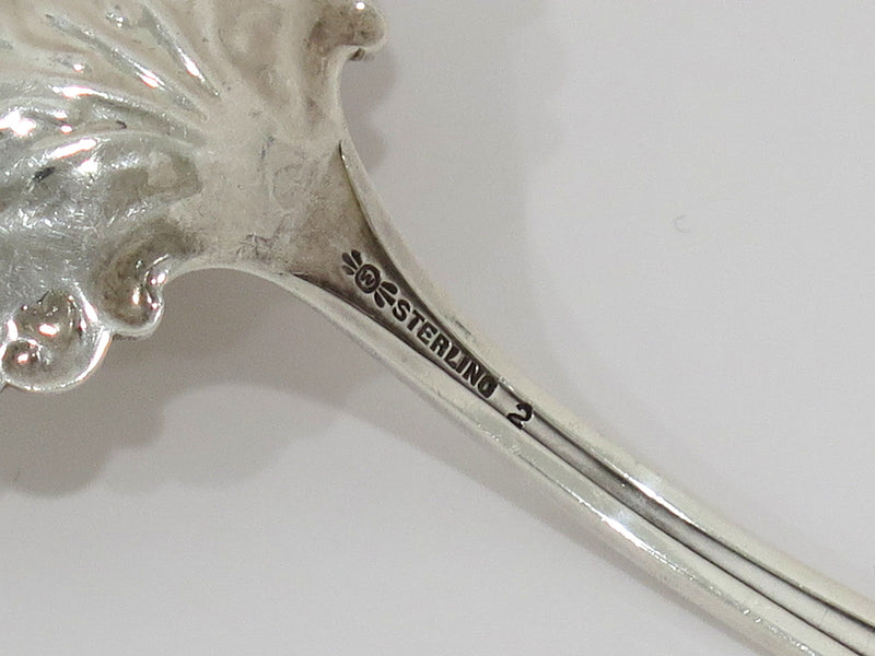 8.75 in - Sterling Silver Whiting Antique Floral Scroll Serving Fork