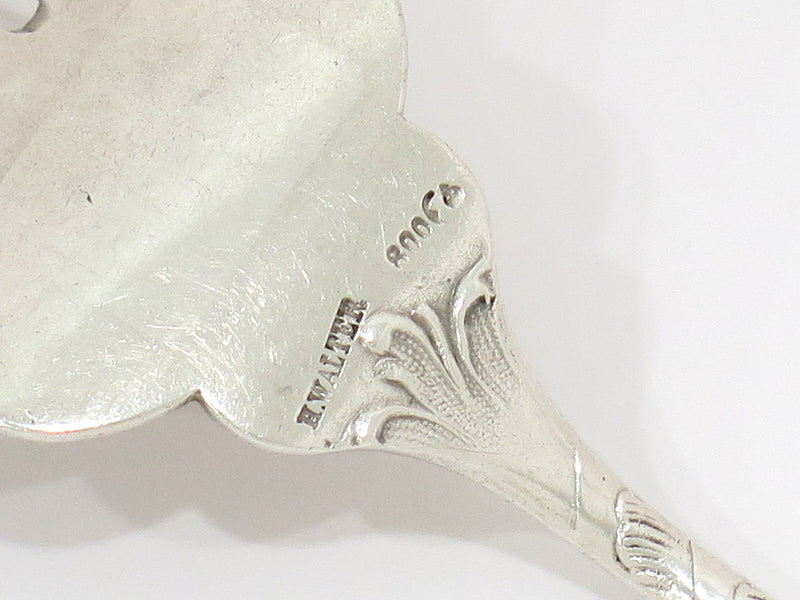 8 5/8 in - European Silver H. Walter Antique German Floral Serving Fork