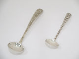 Pair of Sterling Silver S. Kirk & Son Antique Floral Repousse Gravy Ladles