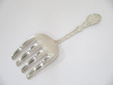 9.25 in - Sterling Silver Gorham Antique Floral Motif Wide Serving Fork