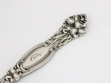 8 5/8" Sterling Silver Simpson, Hall, Miller & Co Antique Lily Motif Olive Spoon