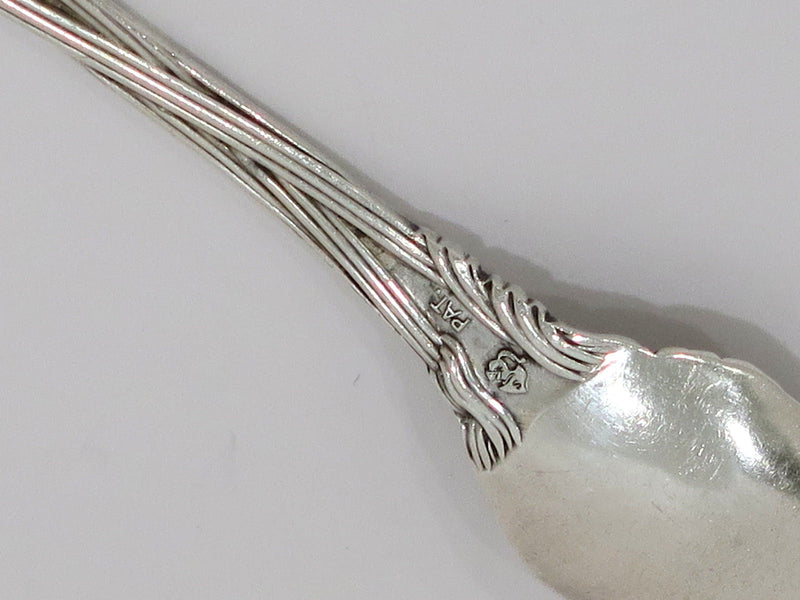 8 5/8" Sterling Silver Simpson, Hall, Miller & Co Antique Lily Motif Olive Spoon