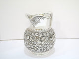 8.25 in - Sterling Silver S. Kirk & Son Vintage Floral Repousse Pitcher