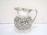 8.25 in - Sterling Silver S. Kirk & Son Vintage Floral Repousse Pitcher