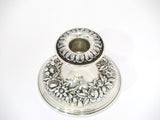 Pair of 4" Sterling Silver S. Kirk & Son Vintage Floral Repousse Candle Holders