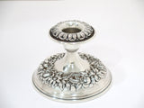 Pair of 4" Sterling Silver S. Kirk & Son Vintage Floral Repousse Candle Holders