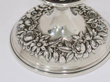 Pair of 4" Sterling Silver S. Kirk & Son Vintage Floral Repousse Candle Holders